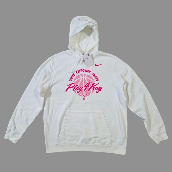 Nike Air Kay Yow PLAY4KAY Team Hoodie Unreleased White Pink Men’s XL IM7753-100 - Picture 1 of 7
